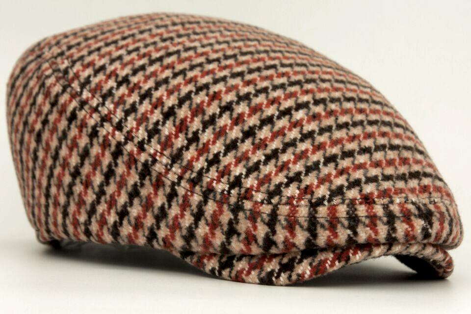 Erkek Kahverengi Desenli Camel Kasket Driver Flat Cap Şapka