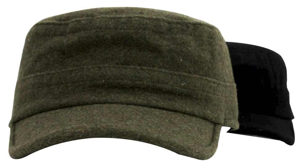 Kaşe Castro Siyah Ve Haki Şapka Ikili Set Kastro Set Outdoor Yünlü