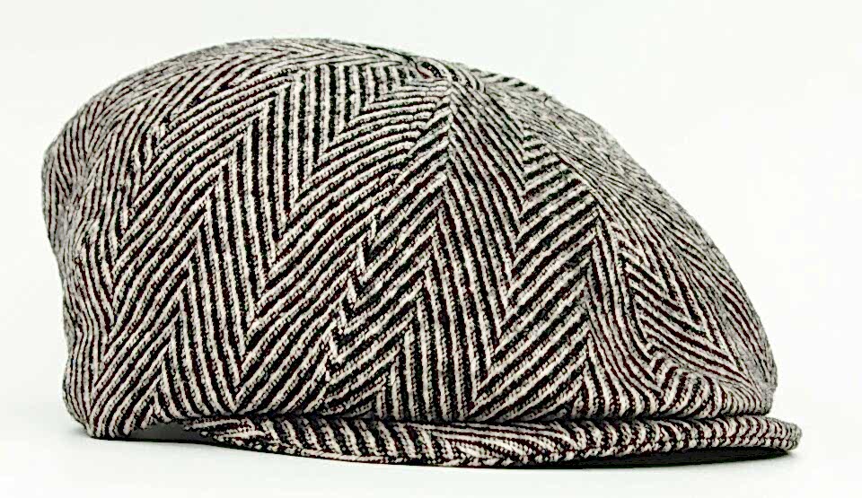 Erkek Zikzak Desenli 8 Parça Yünlü İngiliz Kasket Şapka