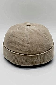 Kışlık Kadife Takke Hip-Hop Bere Docker Şapka-Bej