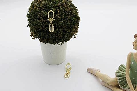 Vintage Altın Renk Kare Küpe istiridye