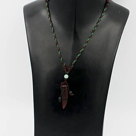 Kadın Katlı İpli Kolye kahve Renk Desenli