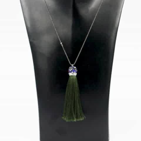 Kadın Yeşil Kolye Püsküllü Kolye