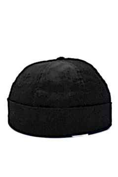 Kışlık Kadife Takke Hip-Hop Bere Docker Şapka-Siyah