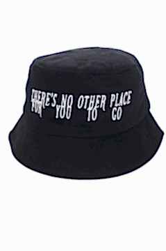 Kadın Siyah Bucket Şapka Nakışlı Kadın Kova Şapka