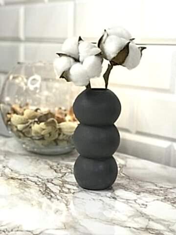 Hediyelik Vazo 14 cm Polyester Döküm Dekoratif Vazo Antrasit