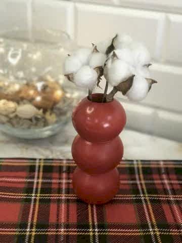 Hediyelik Vazo 14 cm Polyester Döküm Dekoratif Vazo Kırmızı