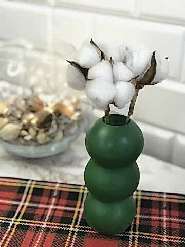 Hediyelik Vazo 14 cm Polyester Döküm Dekoratif Vazo Yeşil