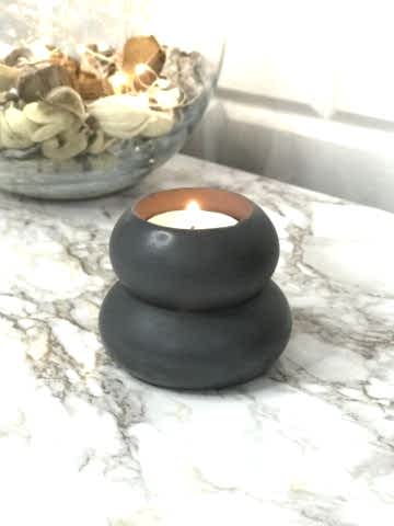 Dekoratif Mumluk Tealight Mumluk Antrasit