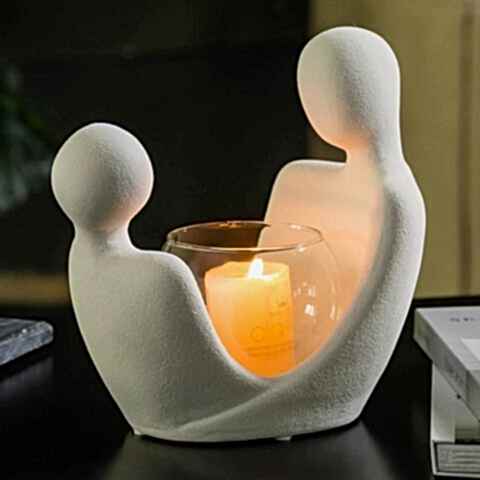 Tasarım Mumluk Beyaz