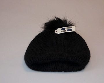 Kadın Ponponlu Kalın Siyah Bere