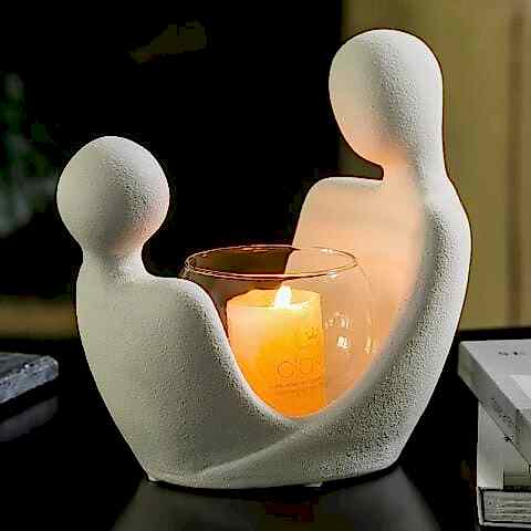 Dekoratif Sevgili Mumluk Beyaz