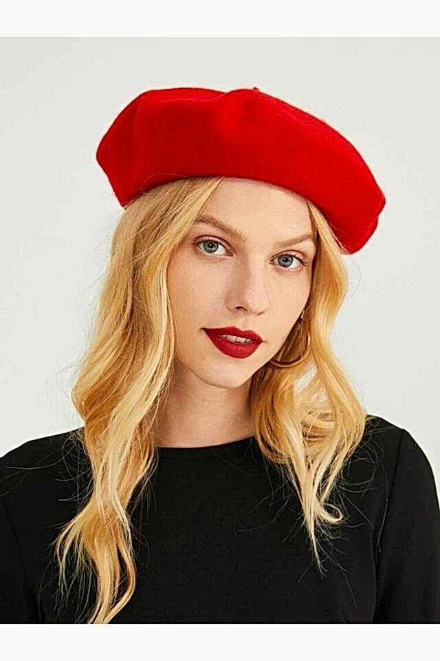 Fransız Keçe Kırmızı Ressam Bere