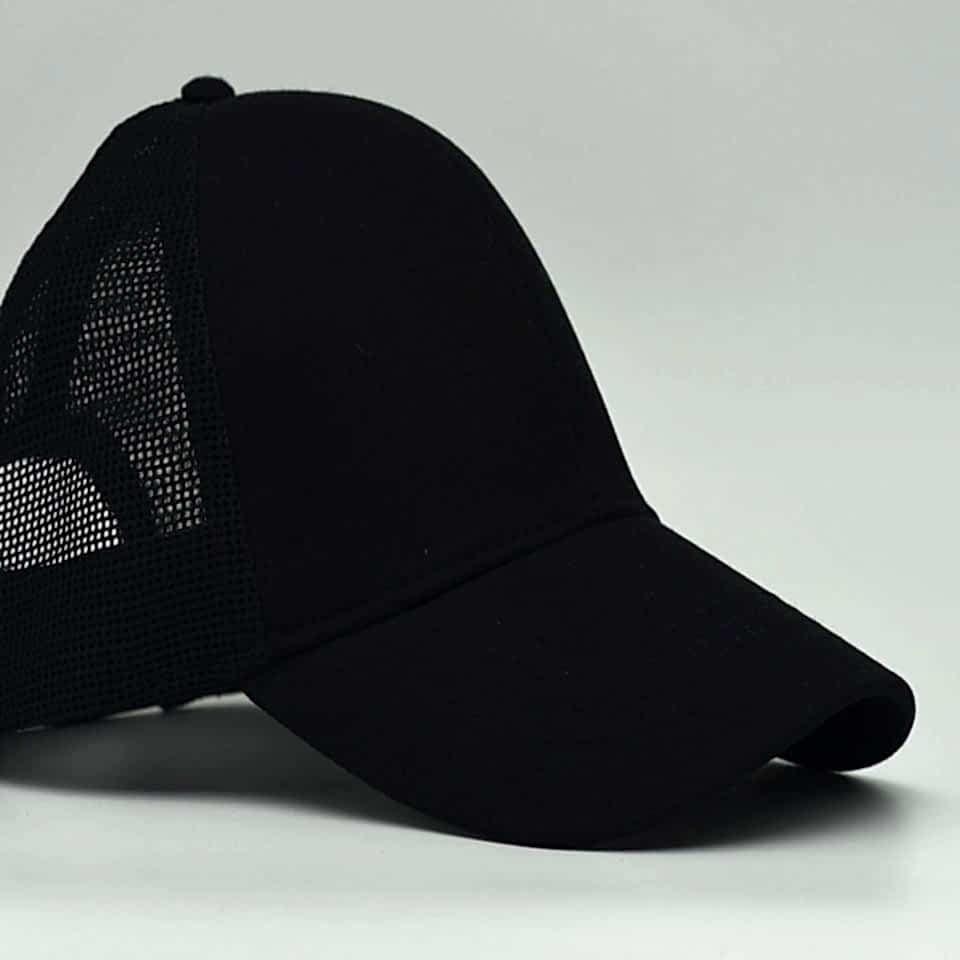 Unisex Ayarlanabilir Siyah Fileli Spor Basic Şapka