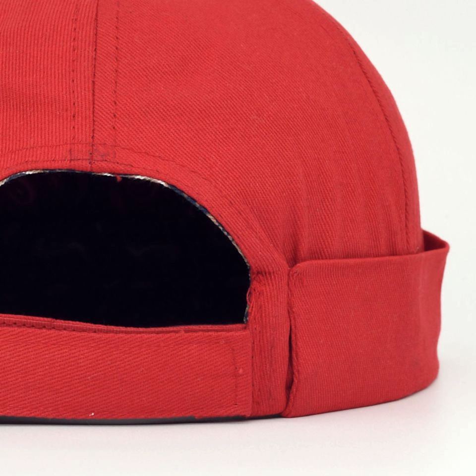 Hiphop Docker Şapka %100 Pamuk Katlamalı Cap Kırmızı Cırtlı