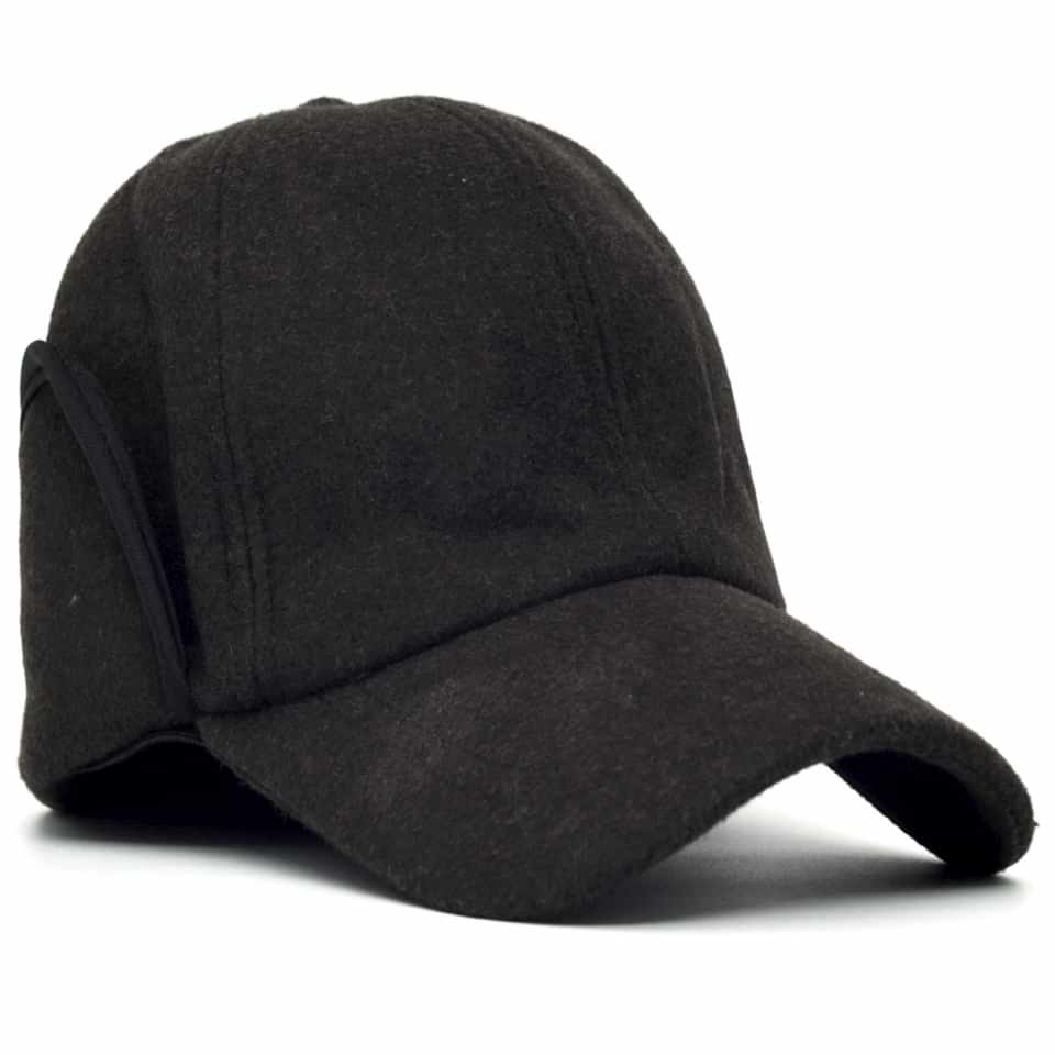 Kışlık Kep Siyah Polarlı Avcı Şapka Kulaklıklı Şapka