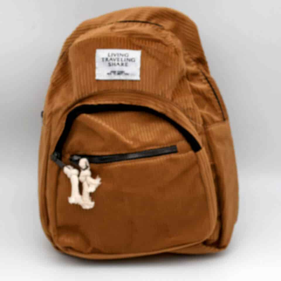 Kadın Kadife Hardal Sırt Çantası