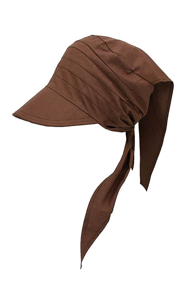 Safari Bağlamalı Kahverengi Siperli Bandana Vizör