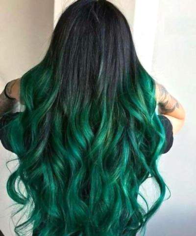 Yeşil Renk Saç Tebeşiri Kadın