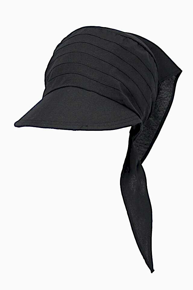 Safari Bağlamalı Siyah Siperli Bandana Vizör