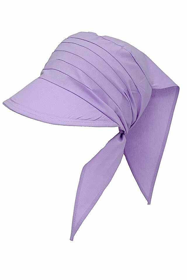 Safari Bağlamalı Lila Siperli Bandana Vizör