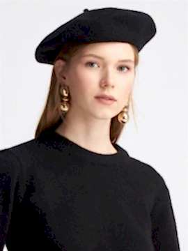 Kadın Ressam Beresi Siyah Fransız Şapka