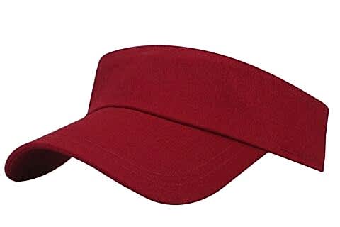 Unisex Uv Koruyucu Vizör Kasket Siperlik Tenis Şapka Koyu Kırmızı
