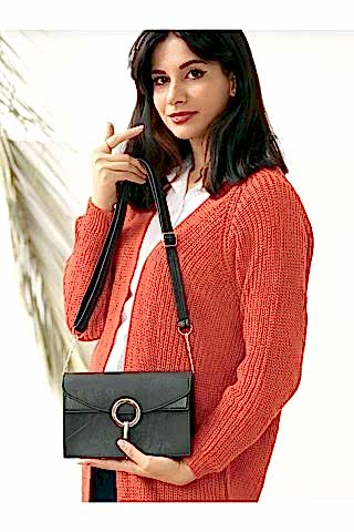 Kadın Siyah Çapraz El Ve Omuz Çantası