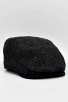 Balıksırtı Desen Yün Kışlık Peaky Kasket Şapka - Füme