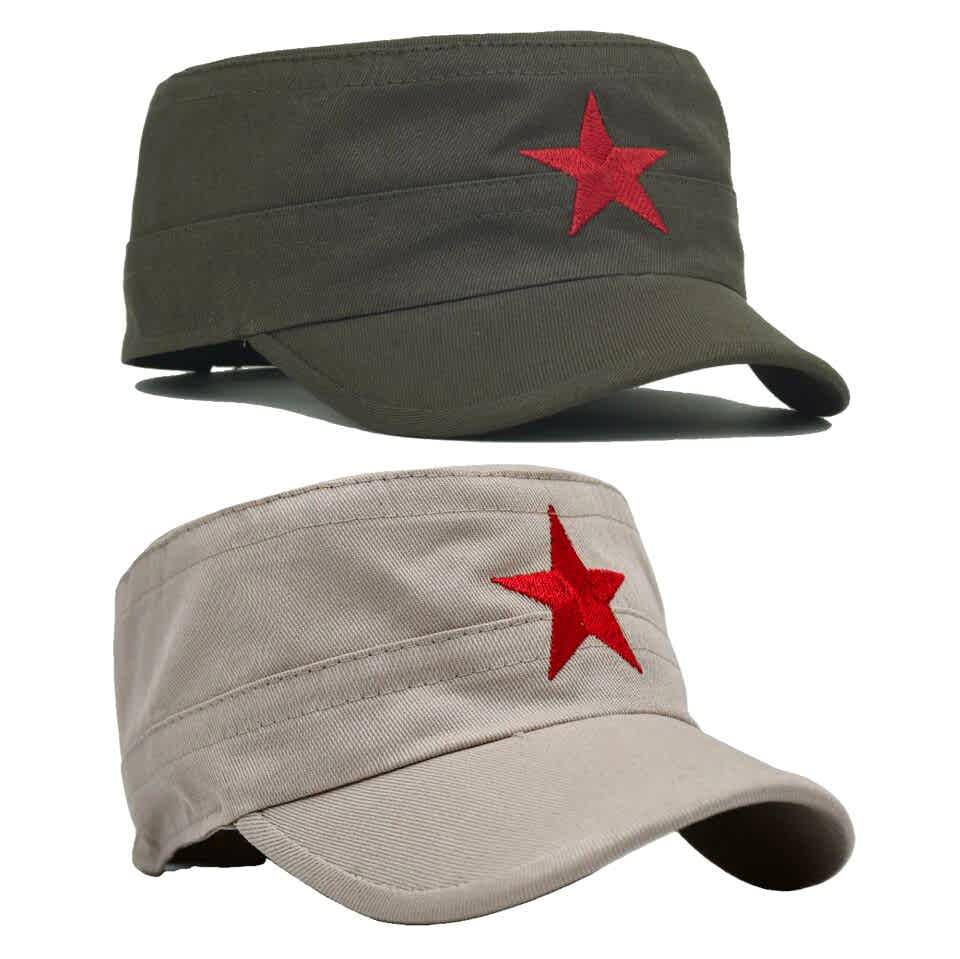 Castro Haki Ve Bej Şapka Ikili Set Kastro Set Yıldızlı Unisex