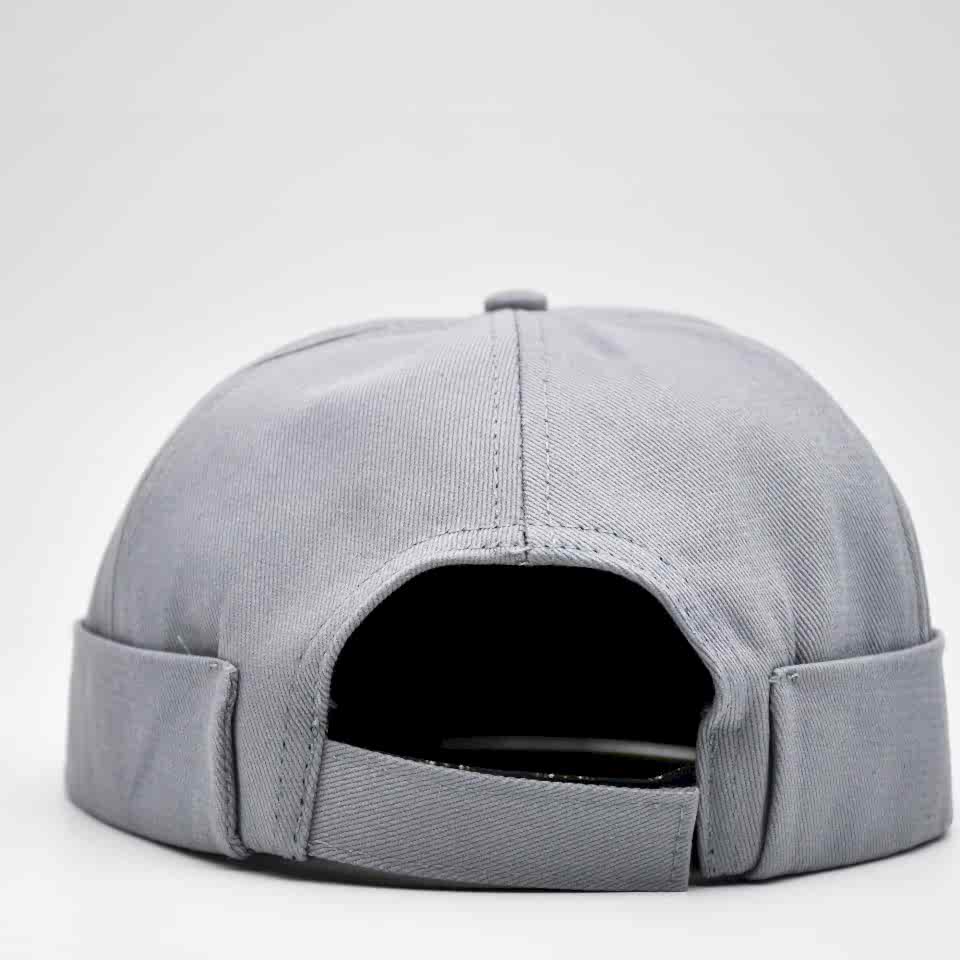 Hiphop Erkek Takke Şapka Docker %100 pamuk açık gri Cırtlı